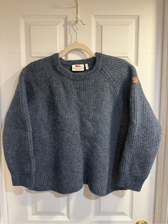 Fjallraven Sweaters - Fjallraven Women's Crew Neck Wool Sweater in Slate Blue